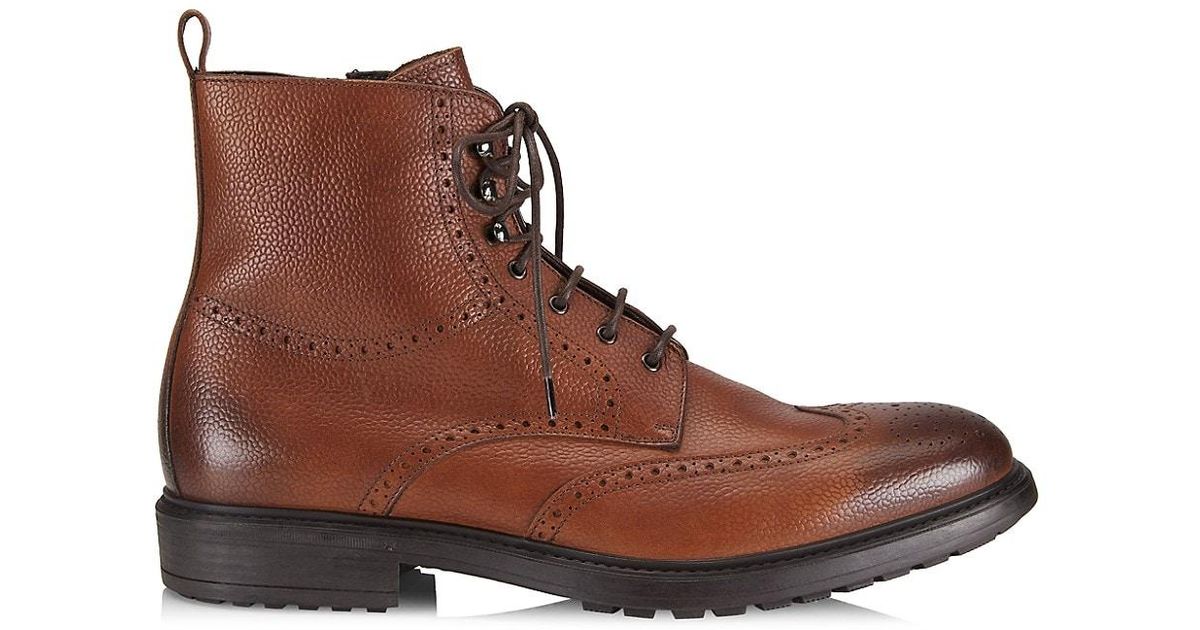 To Boot New York Weller Suede Wingtip Boots in Brown for Men Lyst