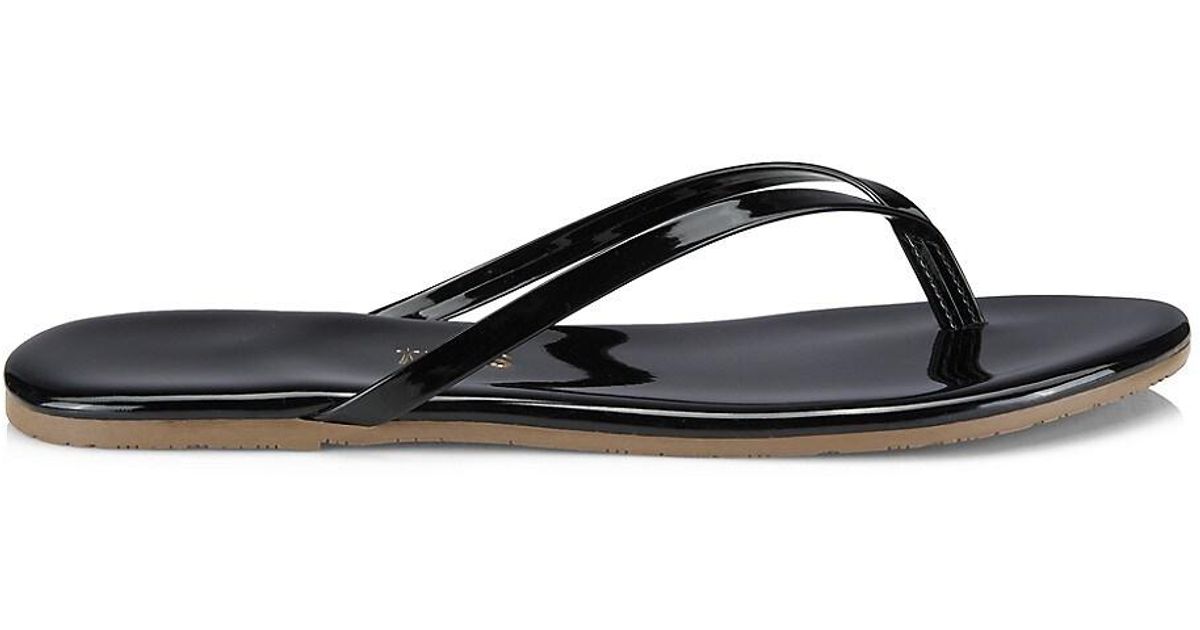 TKEES Glosses Patent Leather Flip Flops in Black | Lyst
