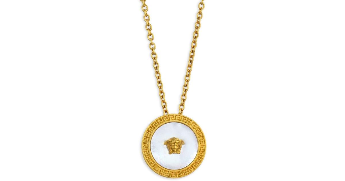 Versace Mother Of Pearl Medusa Necklace 