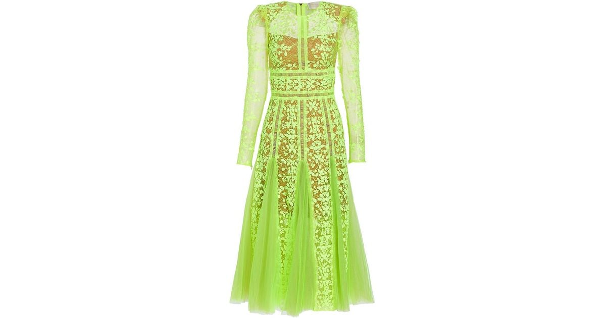 Bronx and Banco Megan Lace & Tulle Midi-dress in Green | Lyst