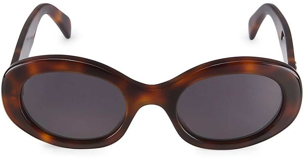 Celine Triomphe 52mm Oval Sunglasses in Brown Lyst