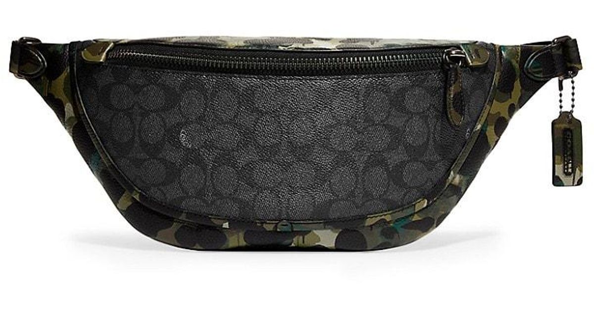 COACH League Leather Belt Bag in Black for Men Lyst