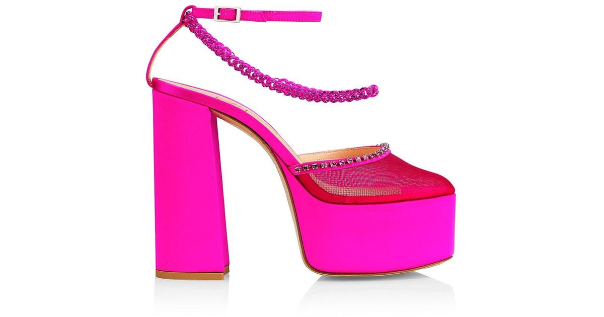 Nalebe Stellar Satin Platform Sandals in Pink | Lyst