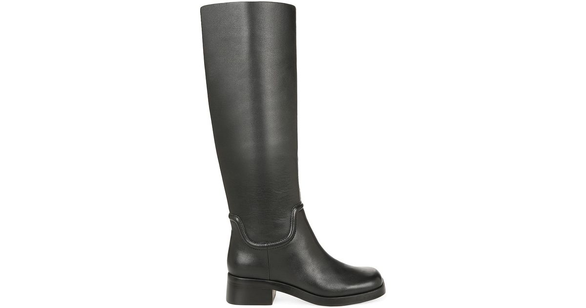 Vince Dani Leather Knee-high Boots in Black | Lyst