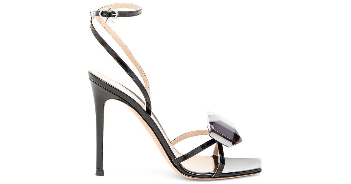 Gianvito Rossi Jaipur Patent Leather Embellished Ankle-strap Sandals in ...