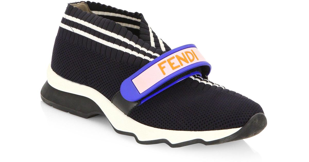 fendi women's rockoko high top knit sneakers