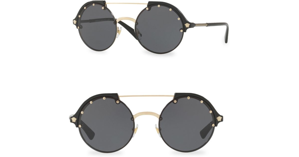 versace black round sunglasses