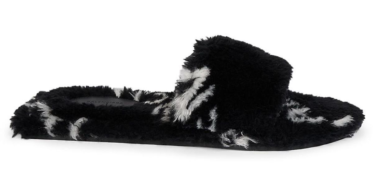 balenciaga sliders fluffy