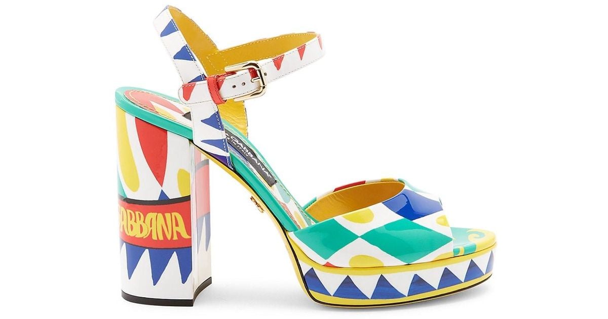 Dolce & Gabbana 85mm Carretto Multi Geometric Patterned Platform