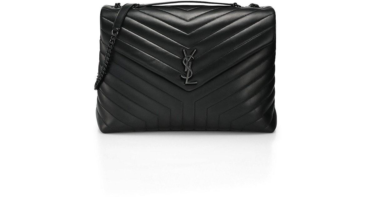 saint laurent large loulou matelassé leather shoulder bolsa