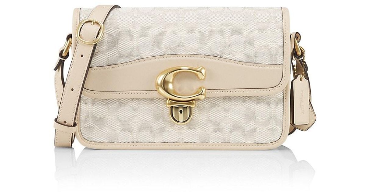 COACH Studio Signature Jacquard & Leather Shoulder Bag Lyst