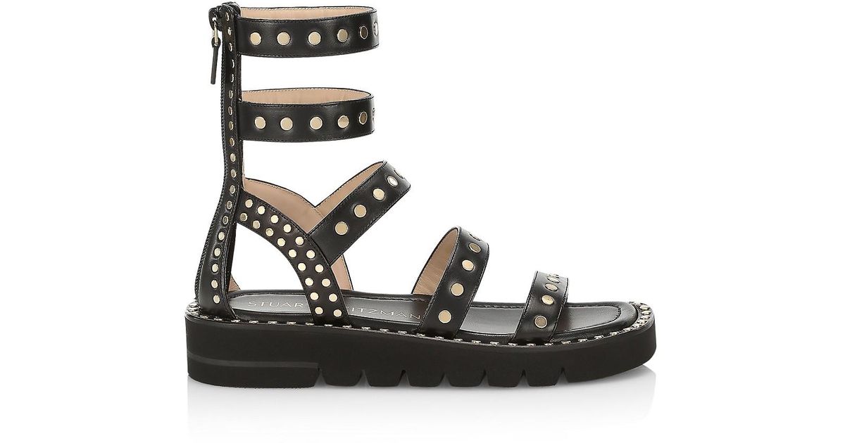 stuart weitzman black gladiator sandals