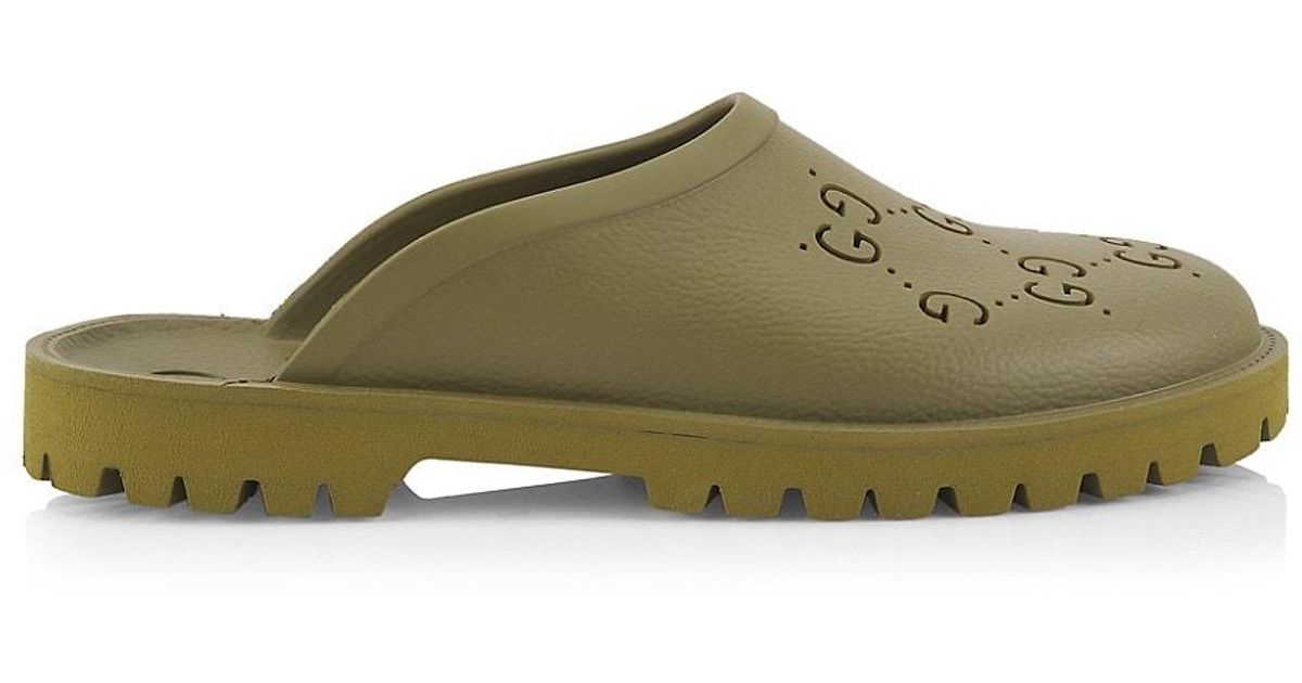 gucci rubber logo mules