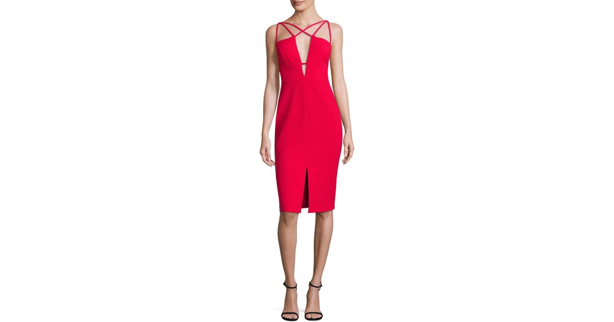 strappy sheath dress