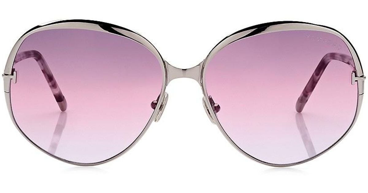 Tom Ford Yvette 60mm Round Sunglasses in Pink - Lyst