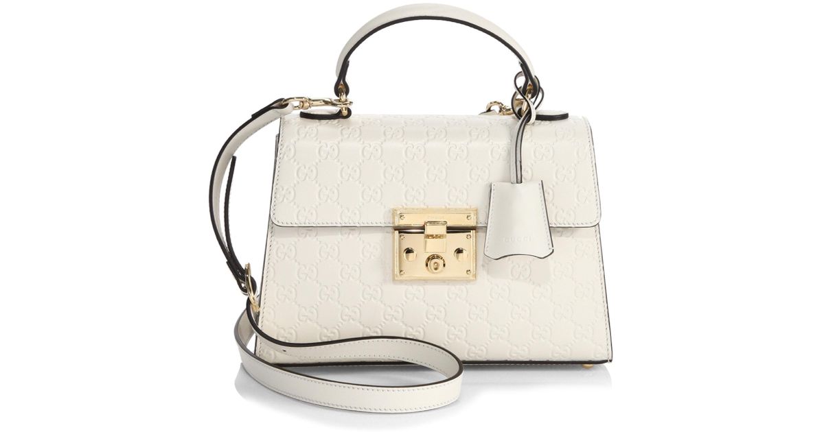 gucci white padlock bag