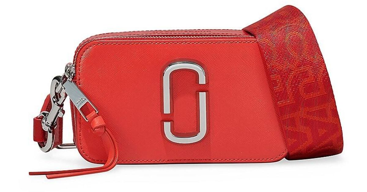 Marc Jacobs The Snapshot Bicolor Leather Crossbody Bag in Red Lyst