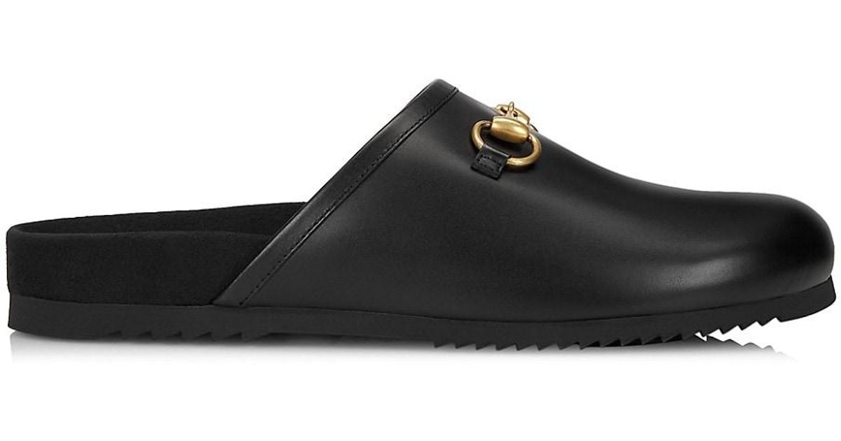 Gucci river leather mules hotsell