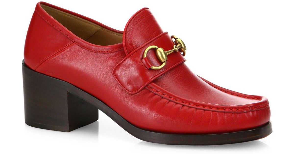 red gucci loafers men's