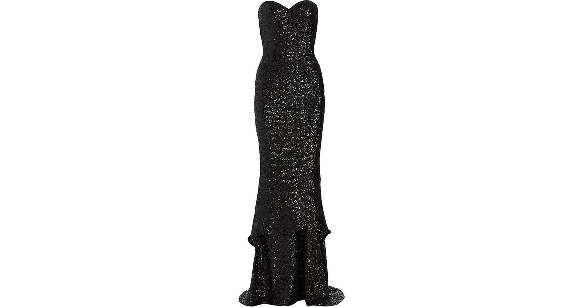 La Petite Robe Di Chiara Boni Synthetic Sequined Strapless Gown in ...