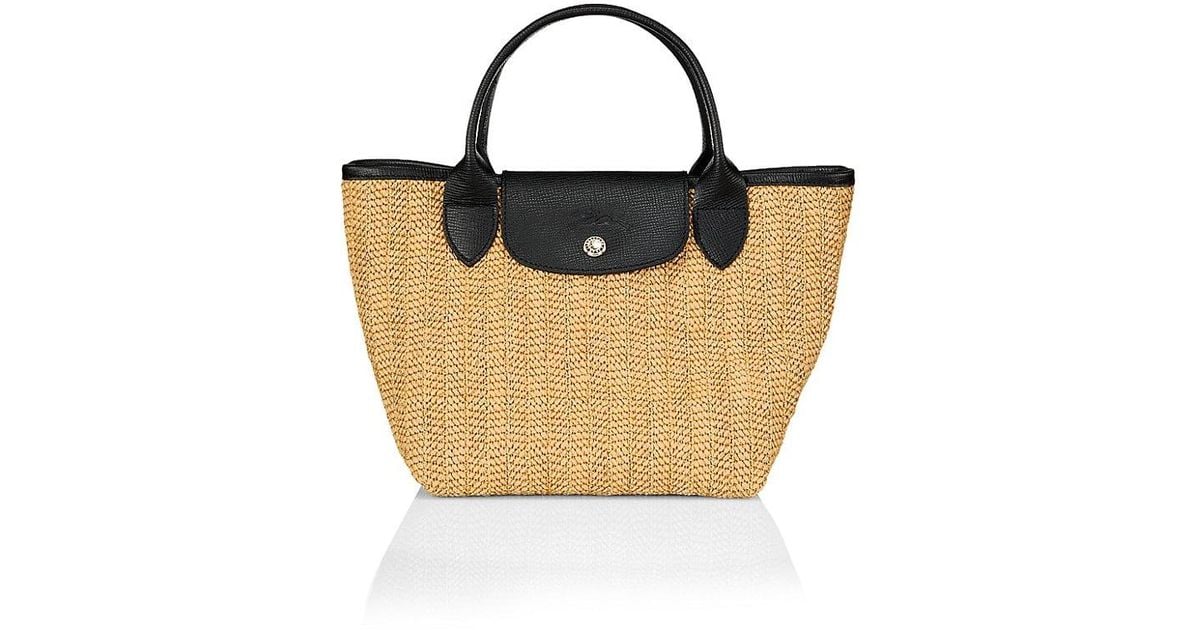 Longchamp Le Pliage Paille Small Top Handle Tote in Natural | Lyst