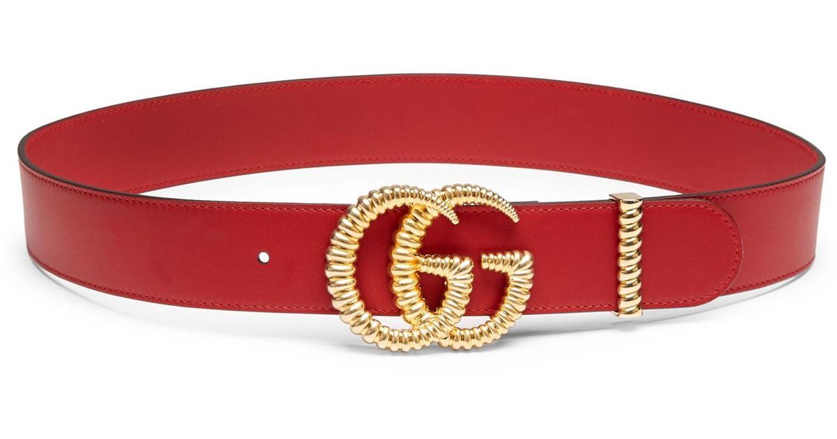 Gucci Moon Leather Belt W/ Textured GG 
