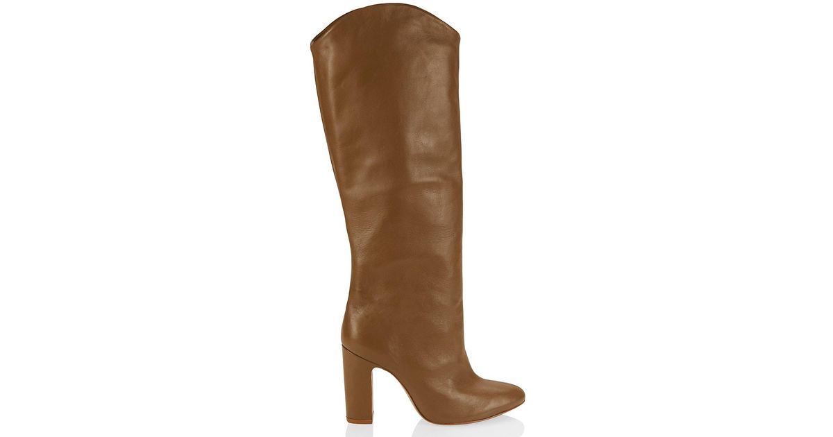 Schutz Gabrielle Leather Tall Boots in Brown | Lyst