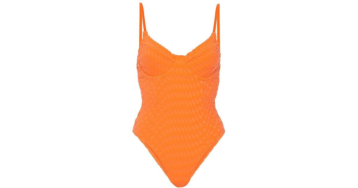 GOOD AMERICAN Synthetic Showoff One piece Swimsuit In Orange Cream 