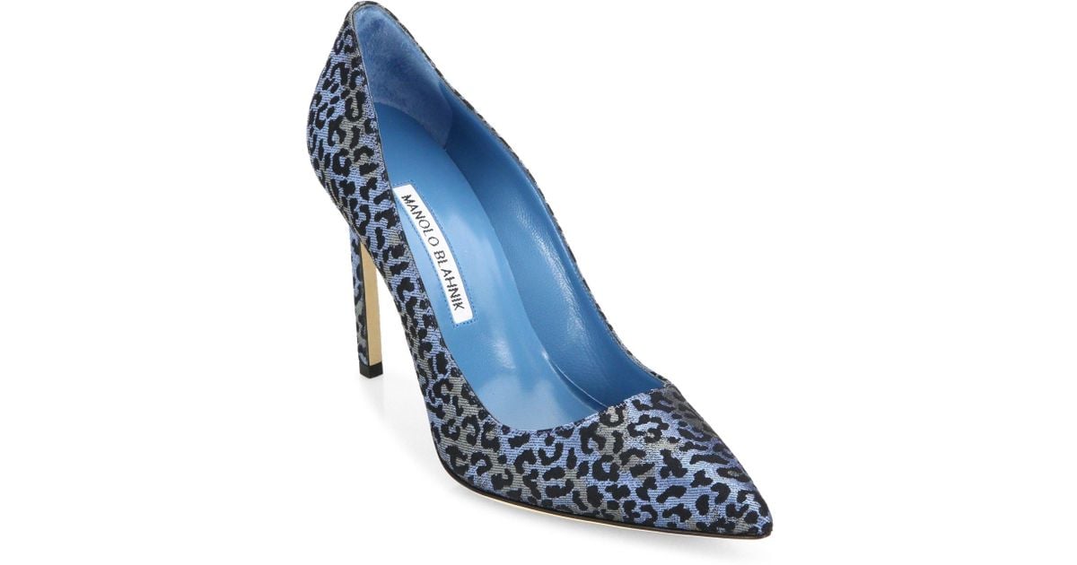 blue leopard shoes