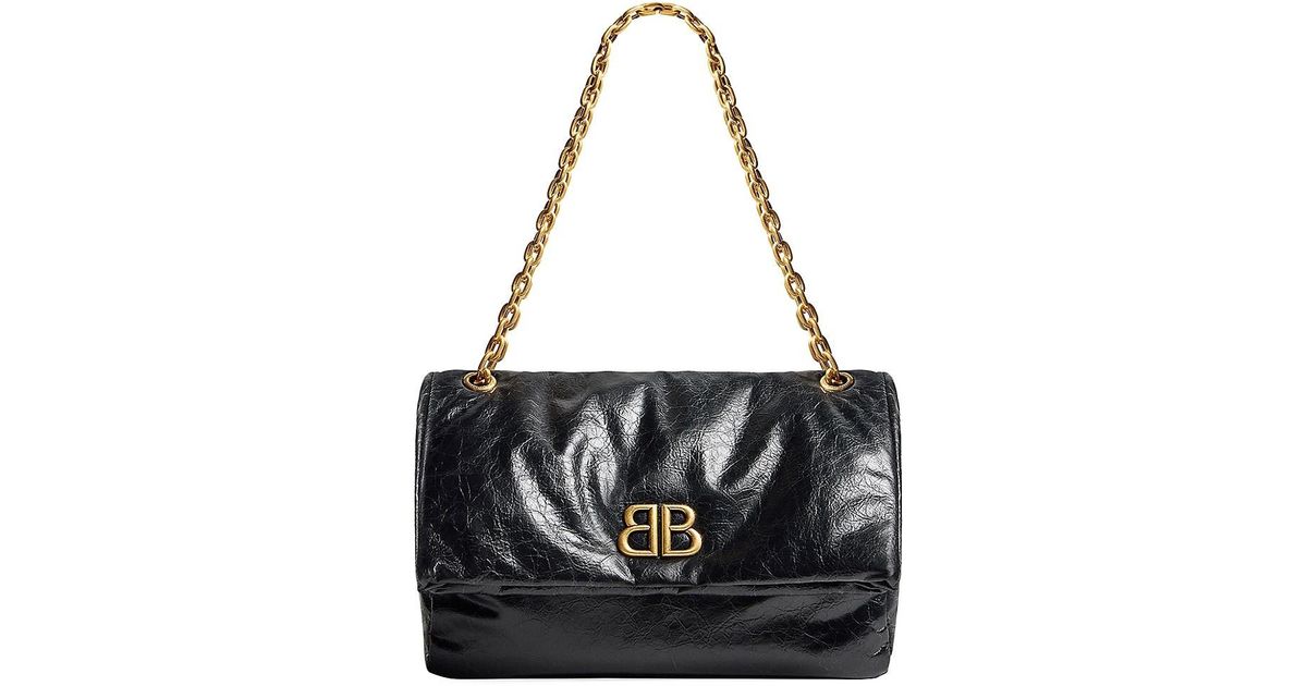 Balenciaga Women's Monaco Medium Chain Shoulder Bag - Black