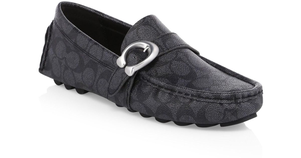 coach logo loafers