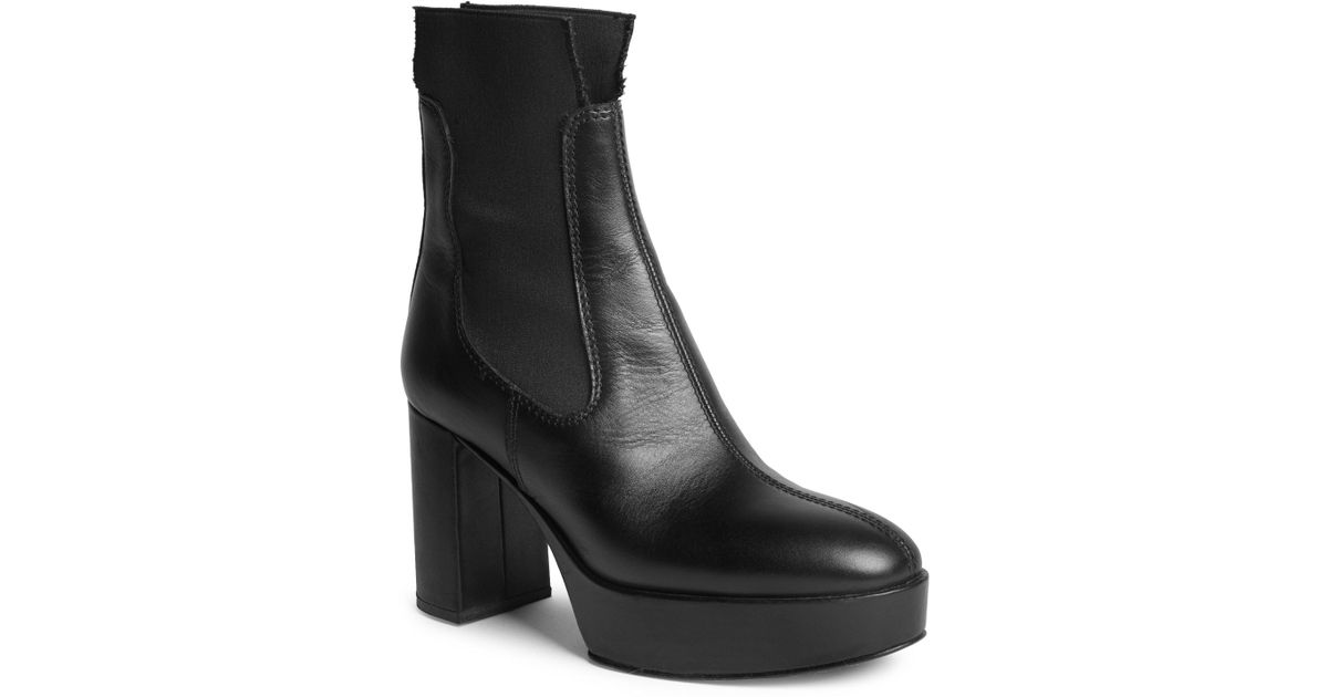 leather platform ankle boots