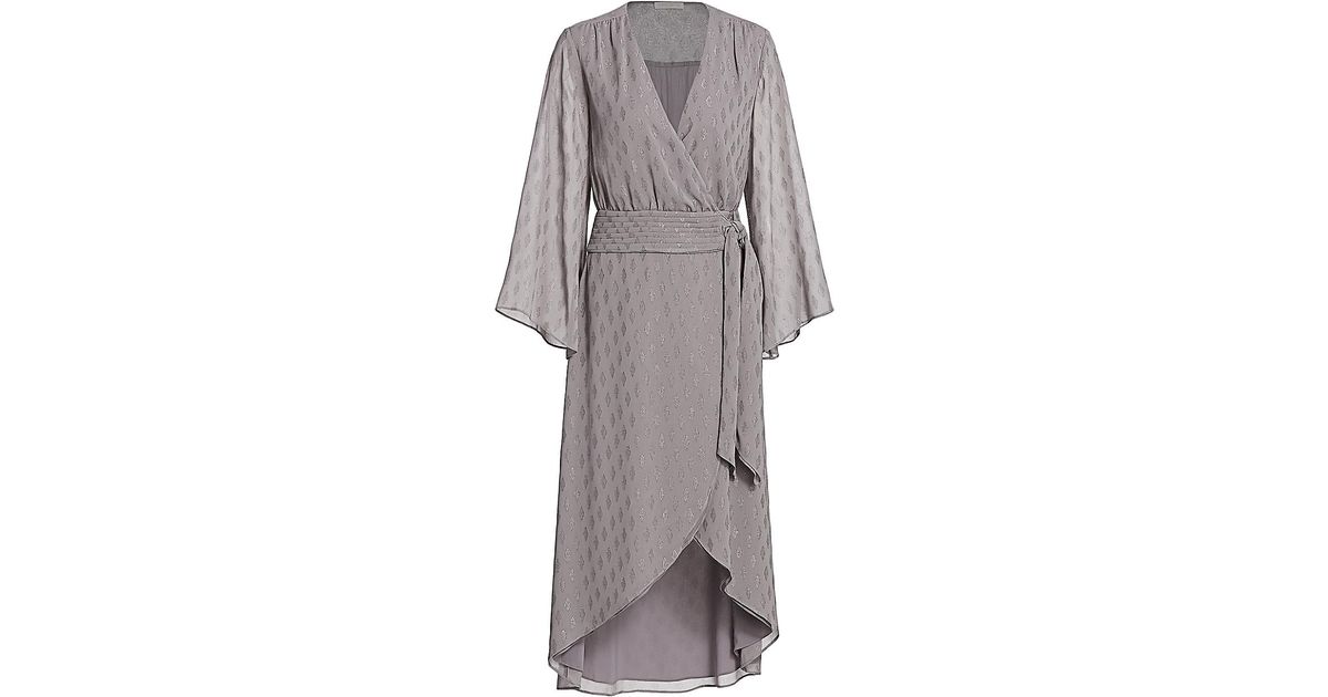 diamond wrap midi dress