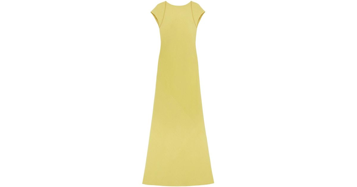 Lafayette 148 New York Cap-sleeve V-back Gown in Yellow | Lyst