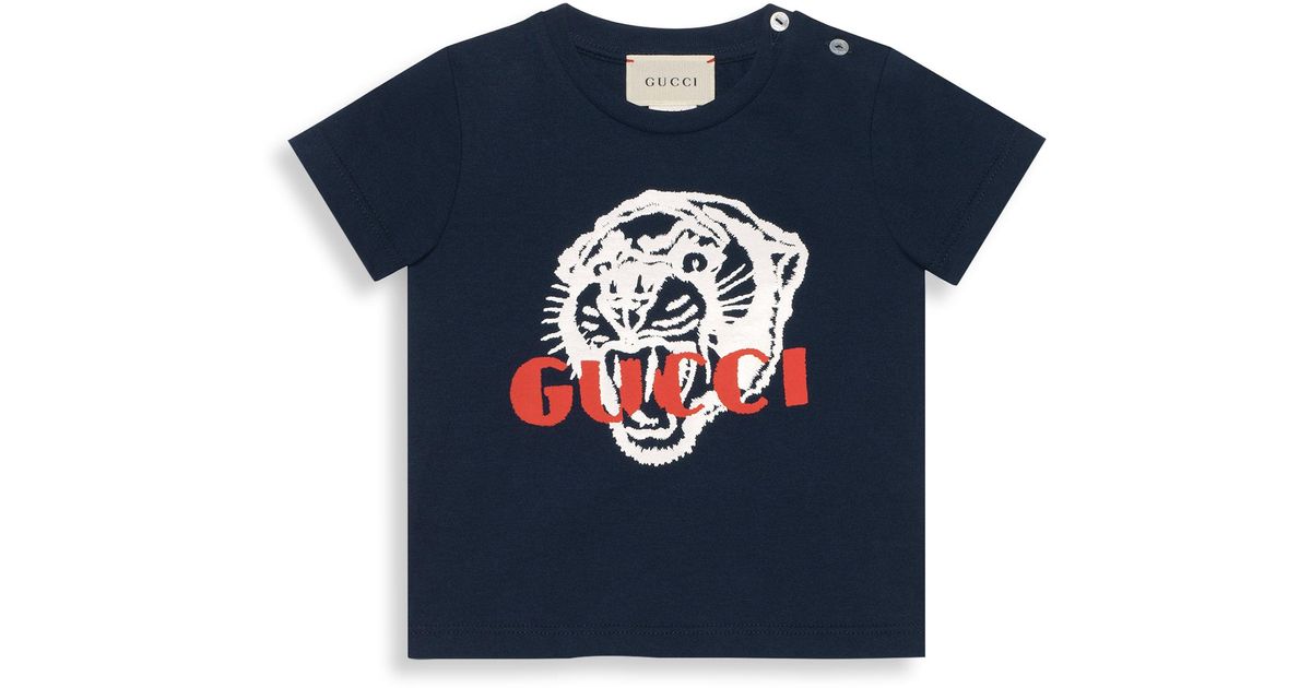 Gucci Cotton Baby Boy's Lion Print T-shirt - Blue for Men - Lyst