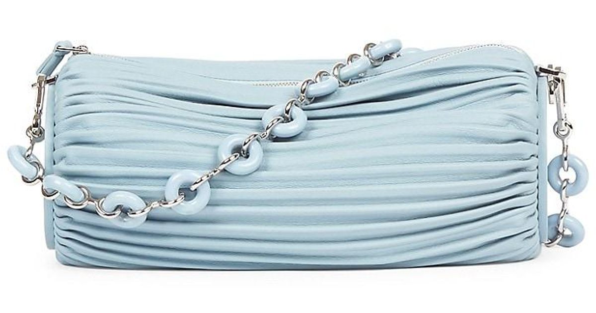 Loewe Bracelet Pleated Leather Pouch in Blue | Lyst