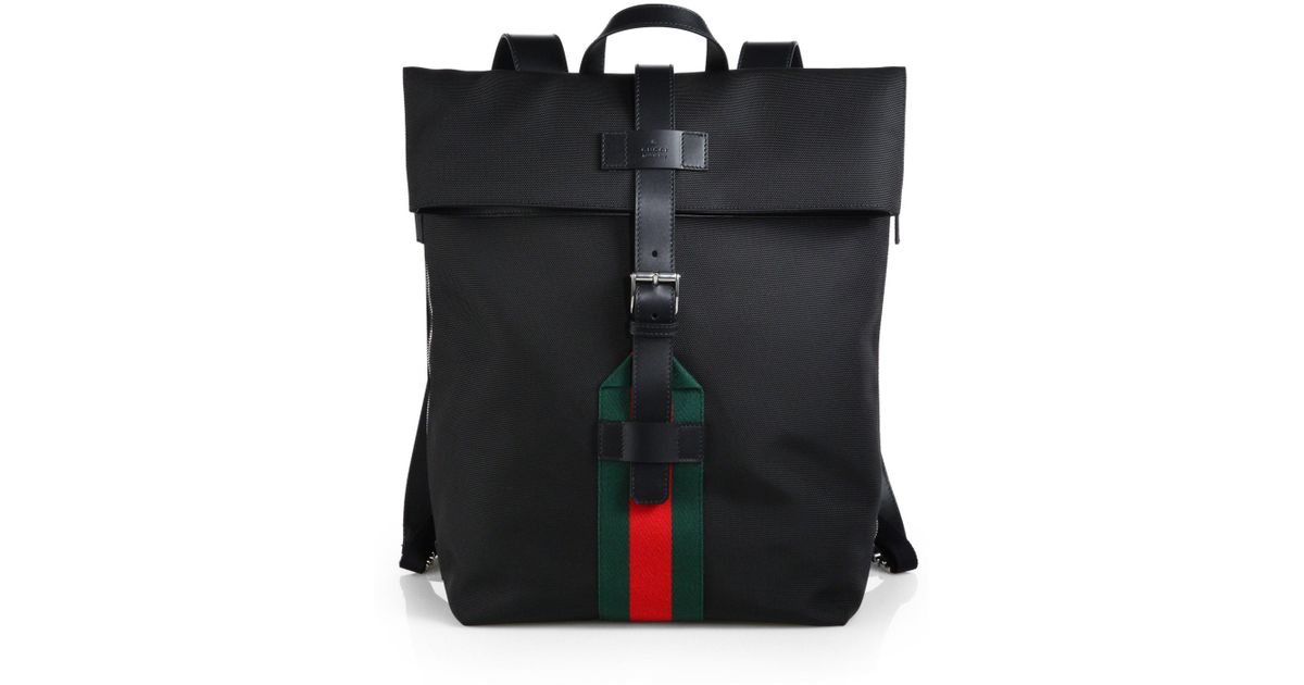 gucci black techno canvas backpack