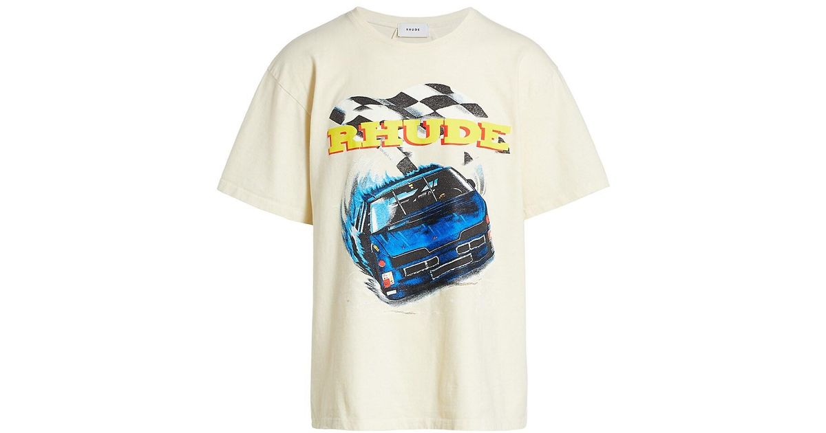 Rhude Cotton Nascar Race Graphic Tee in 