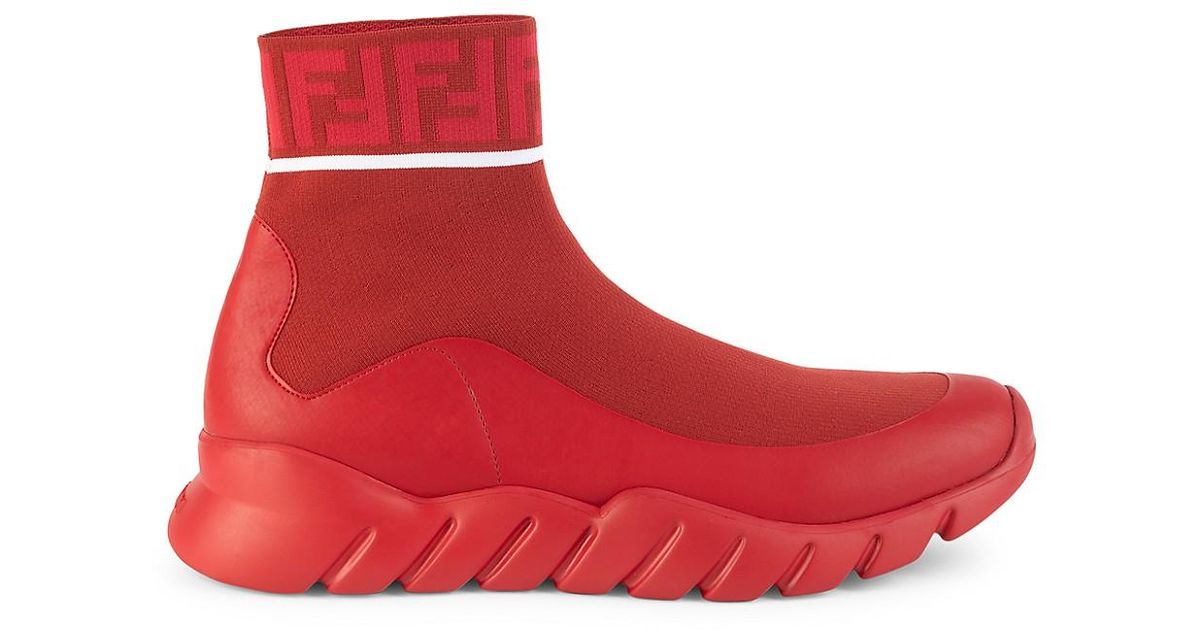 Fendi Synthetic Logo Sock Runners in 