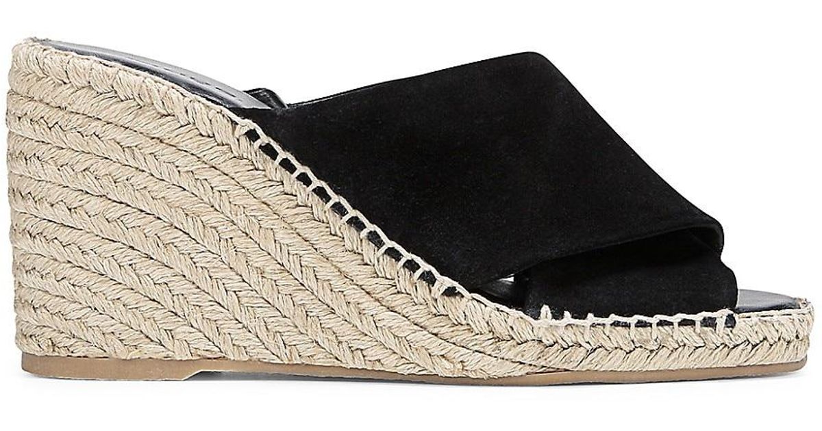 Vince Gaelan Coastal Suede Espadrille Wedges in Black Lyst