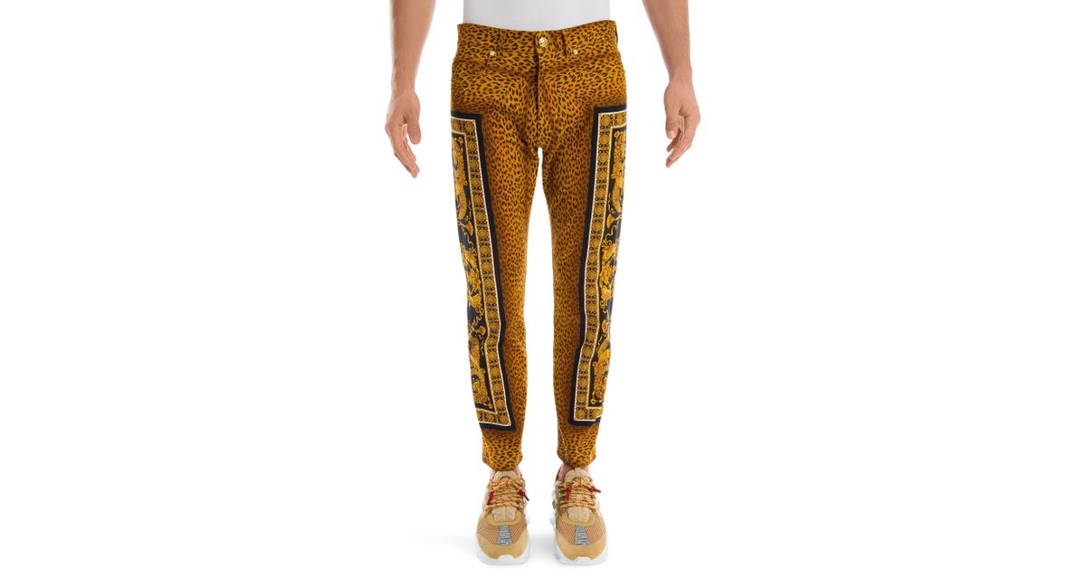 leopard jeans mens