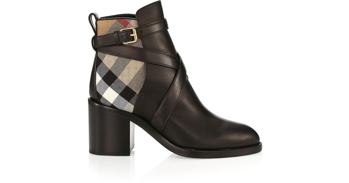 pryle equestrian check ankle booties