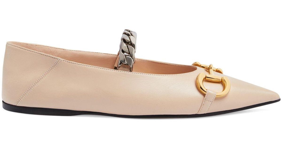 gucci leather flats