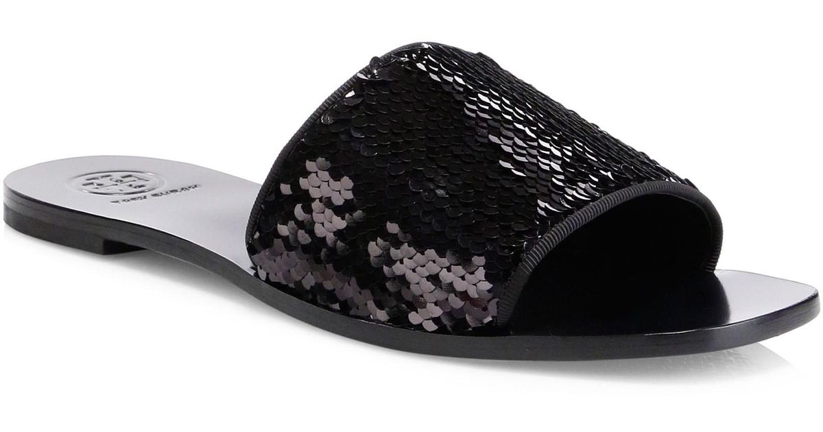 tory burch sequin slides