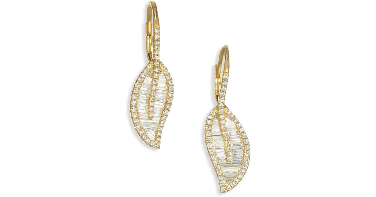 Anita Ko Women S 18k Gold Diamond Leaf Drop Earrings Yellow Anita Ko Women S 18k Gold Diamond Leaf Drop Earrings Yellow In Metallic Lyst