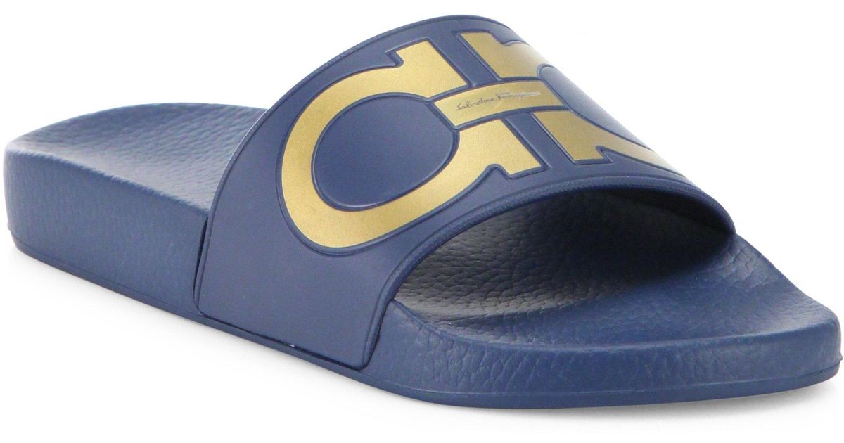 ferragamo slides blue