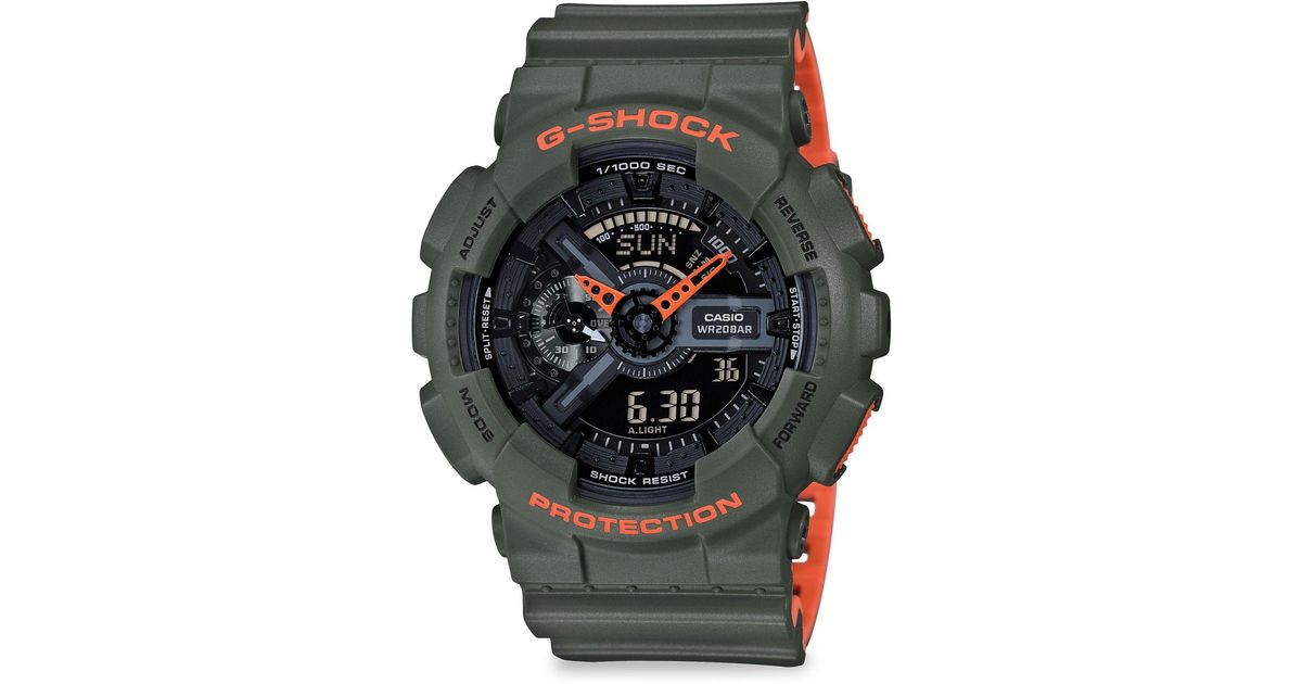 green and orange g shock