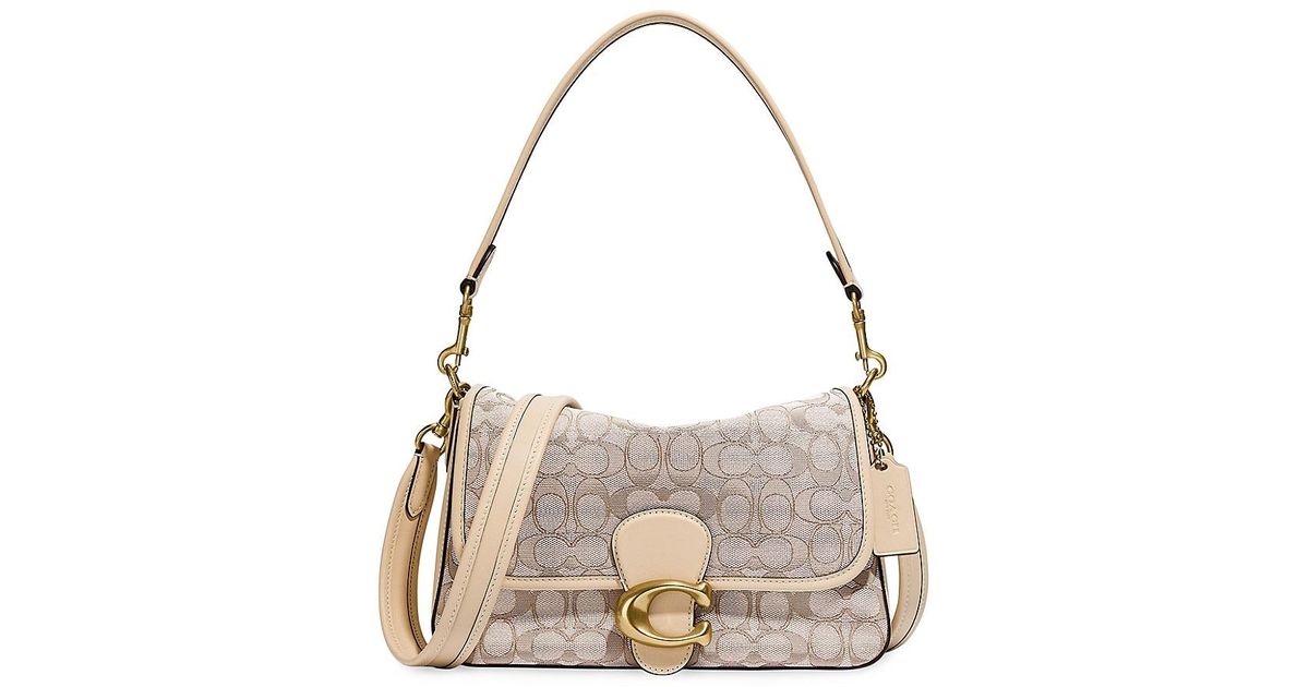 COACH Leather Soft Tabby Signature Monogram Jacquard Shoulder Bag Lyst