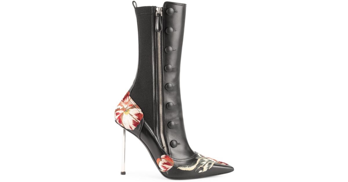 alexander mcqueen embroidered boots