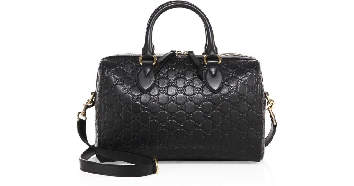 guccissima black leather handbag